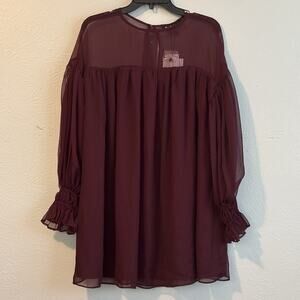 En Saison Aggie Maroon‎ Mini Drop Waist Dress Size Small NWT